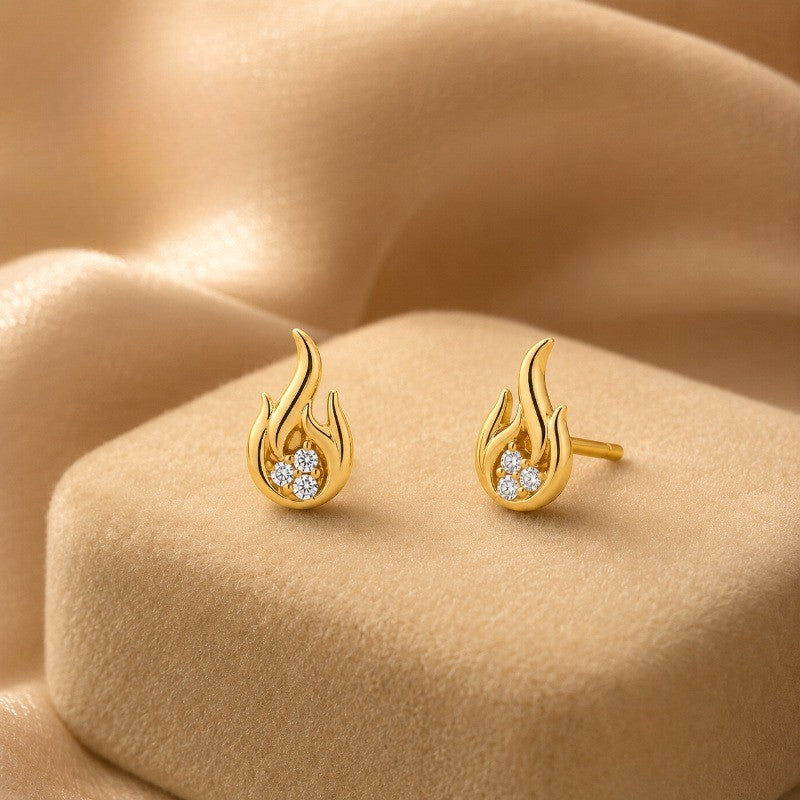 Crystal Flame Stud Earrings