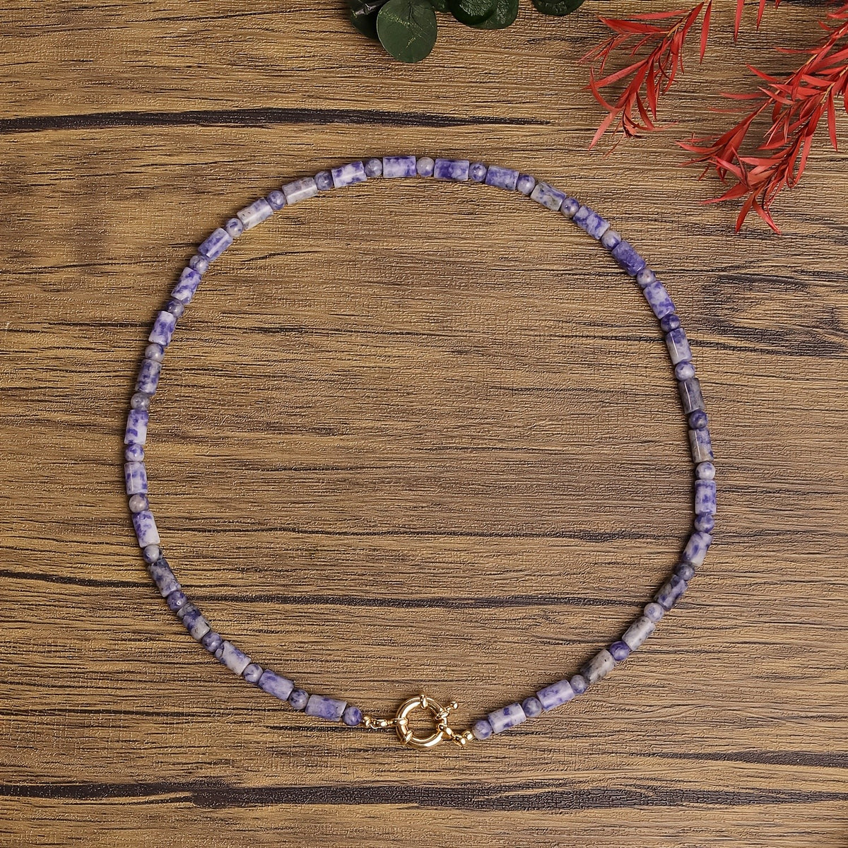 Multi-Color Stone Bead Necklace