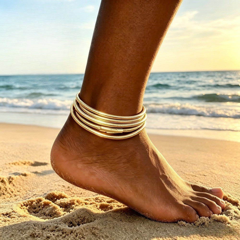 Layered Multi-Strand Anklet