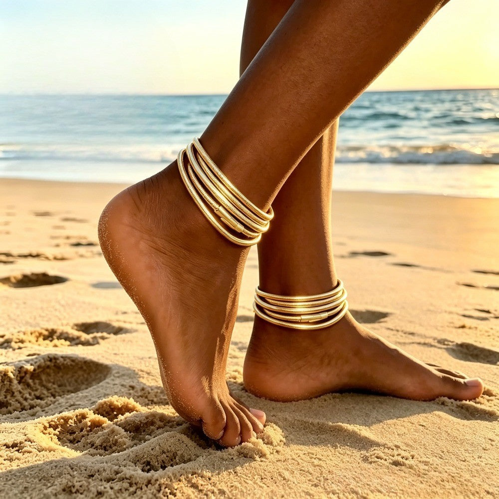 Layered Multi-Strand Anklet