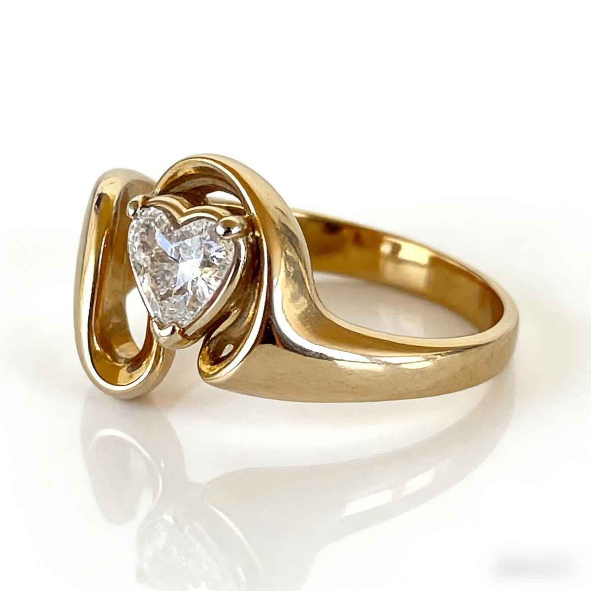 Heart Crystal Swirl Ring