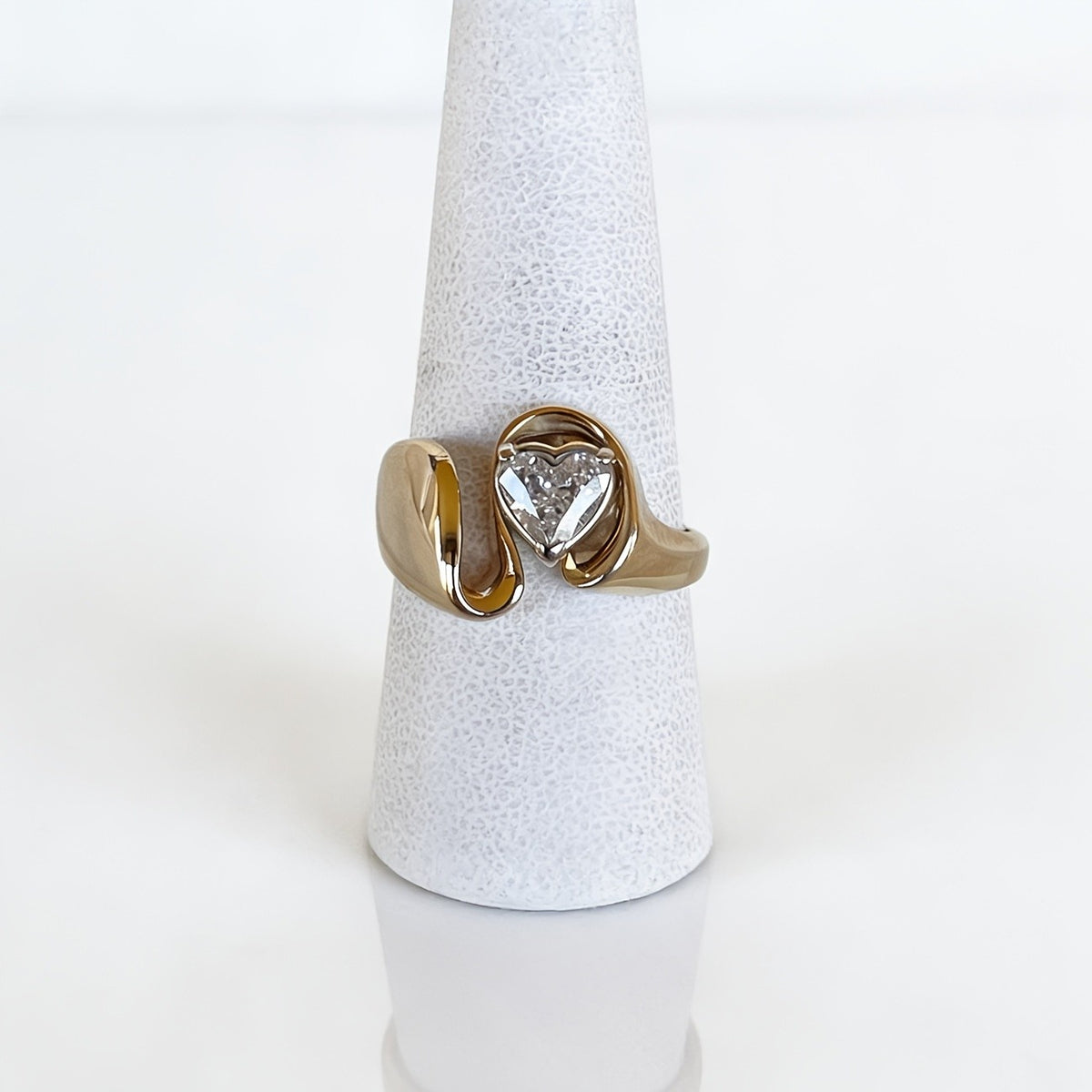 Heart Crystal Swirl Ring