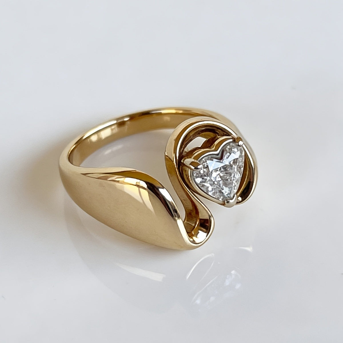 Heart Crystal Swirl Ring