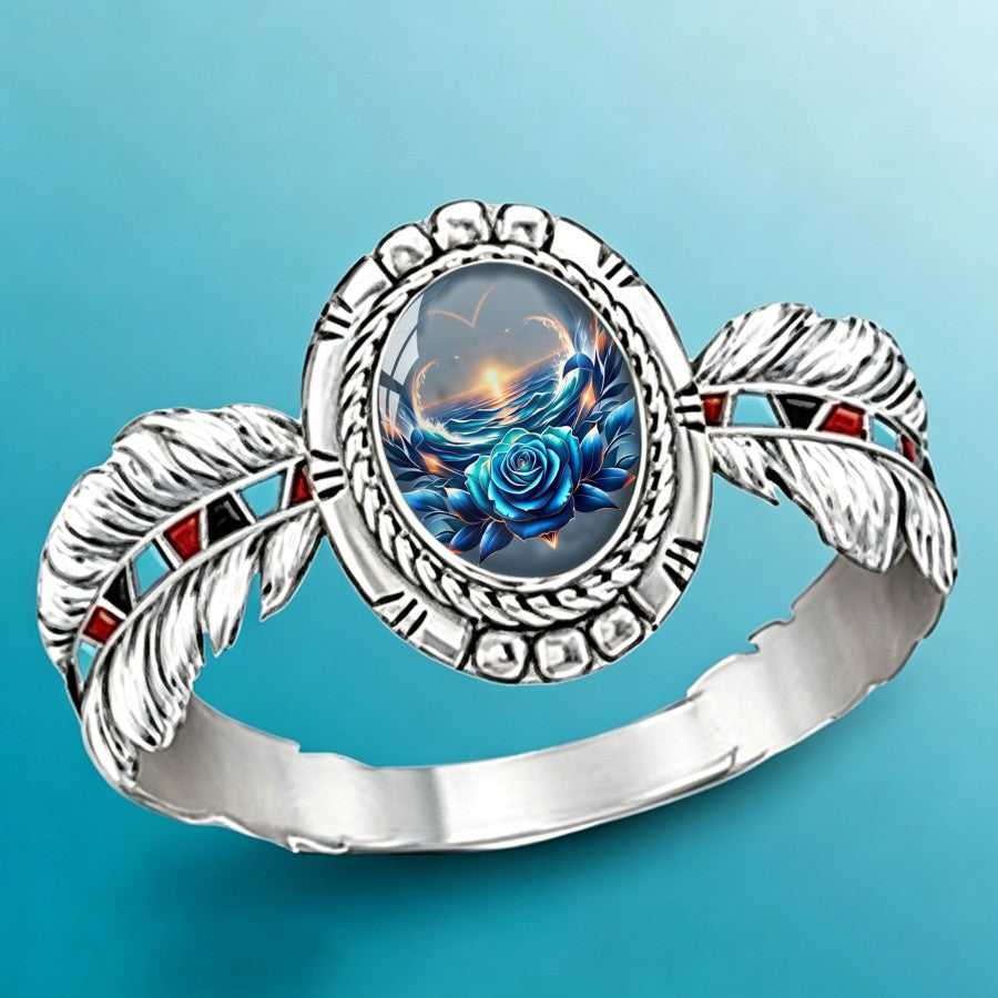 Blue Rose Ocean Ring