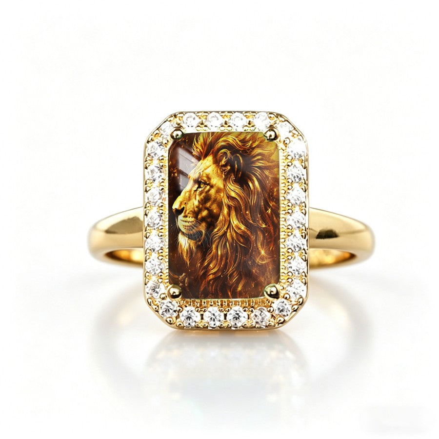 Lion Rectangular Ring
