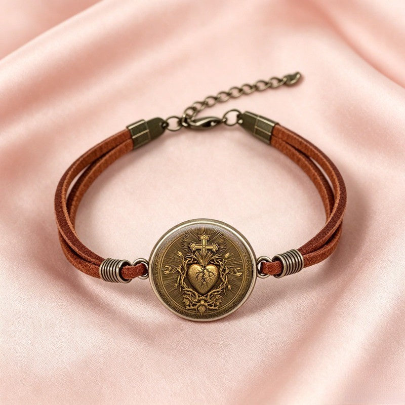 Sacred Heart Cord Bracelet