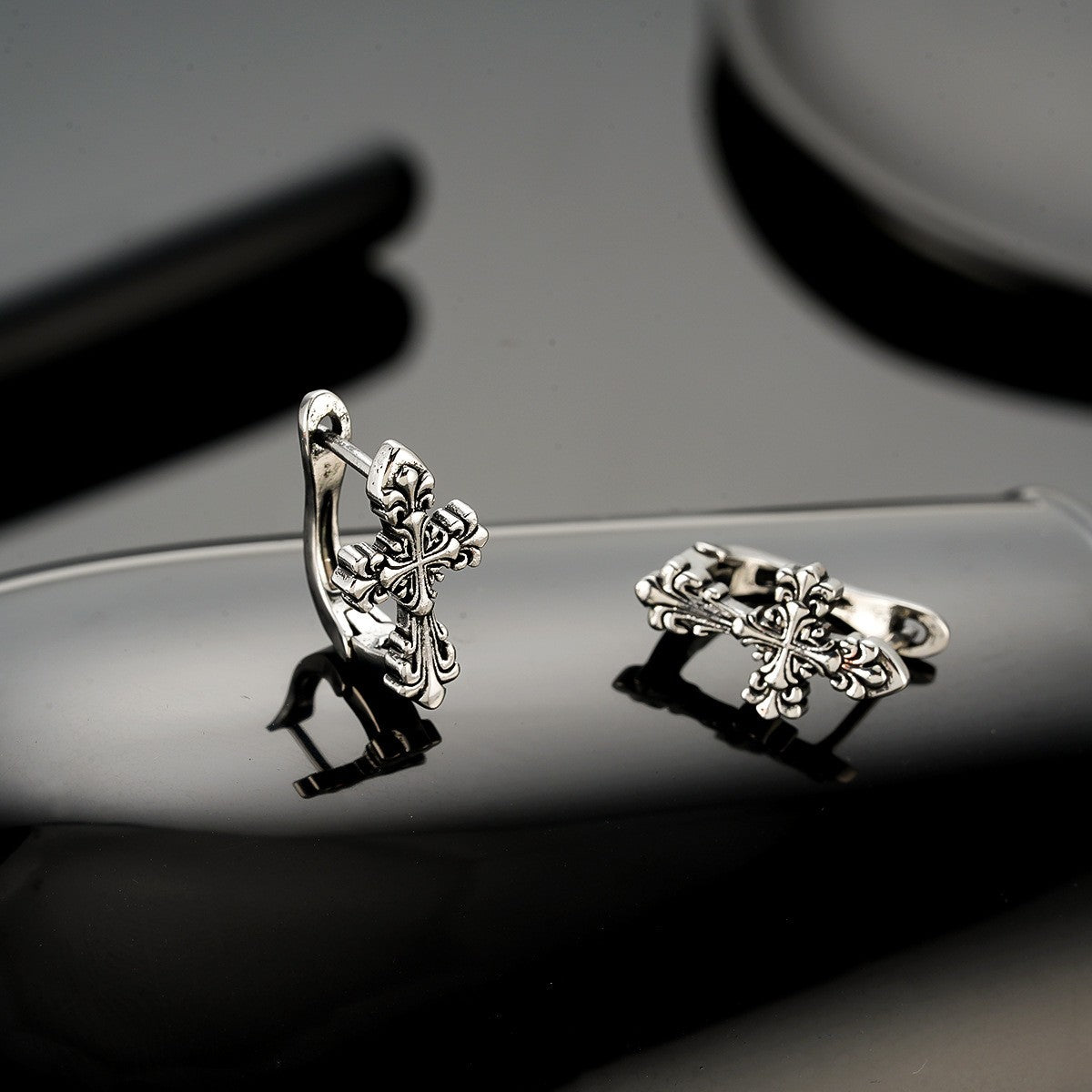 Ornate Cross Earrings