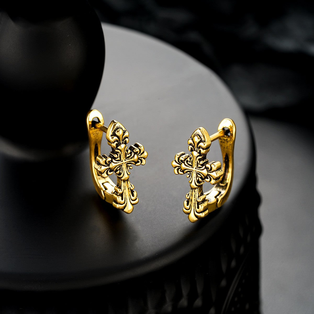 Ornate Cross Earrings