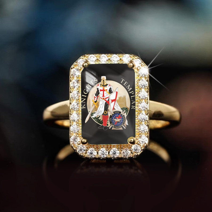 Medieval Knight Rectangular Ring