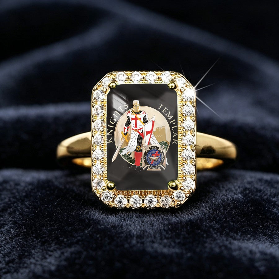 Medieval Knight Rectangular Ring