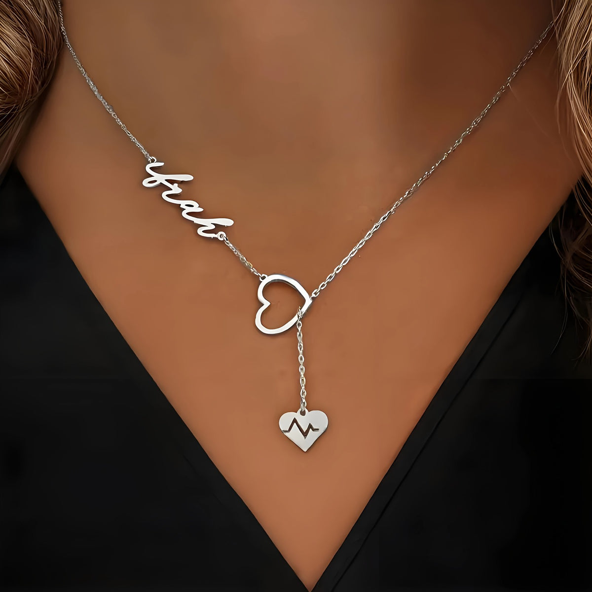 Personalized Heartbeat Name Necklace