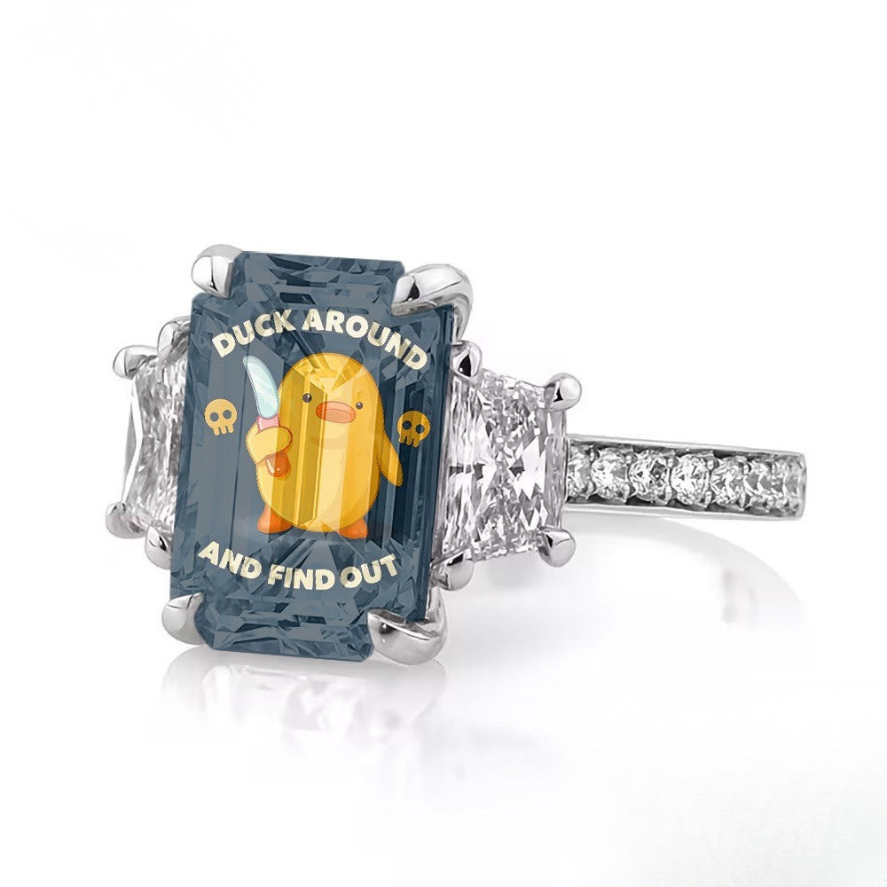 Duck Square Statement Ring