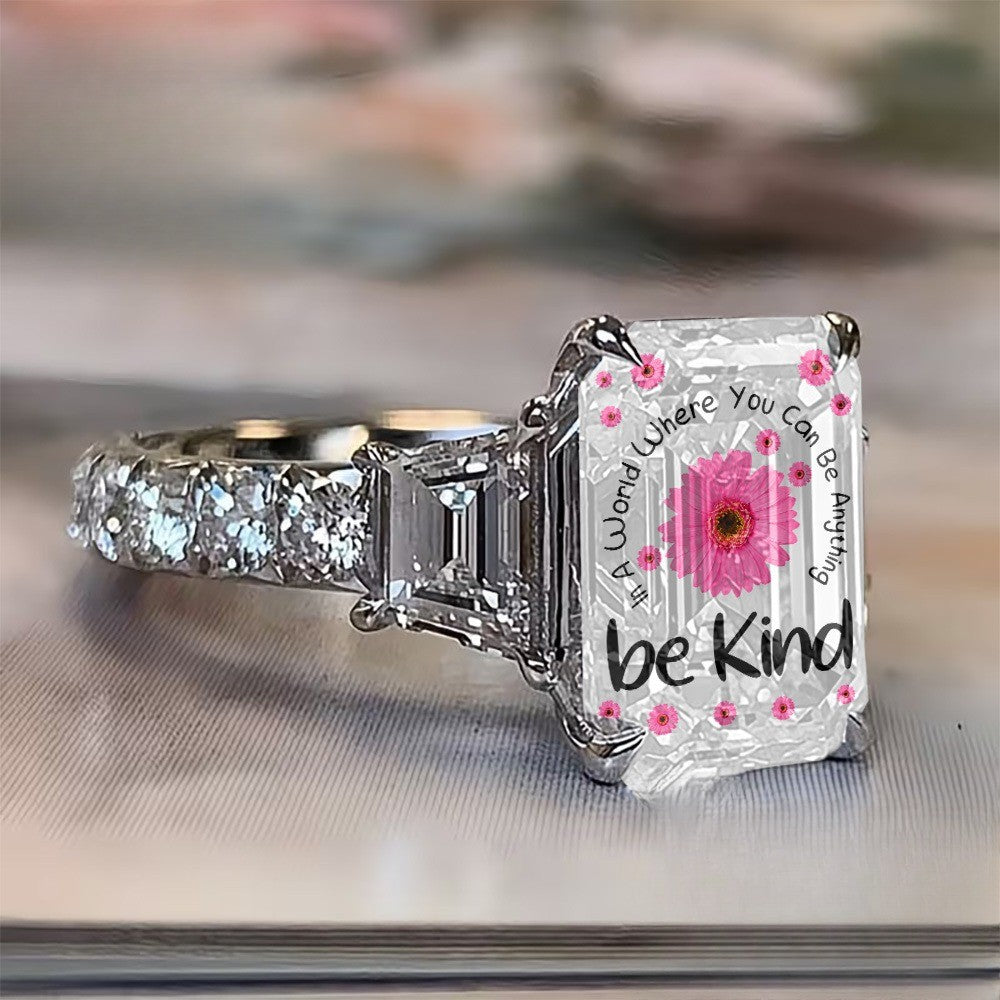 Be Kind Floral Square Ring