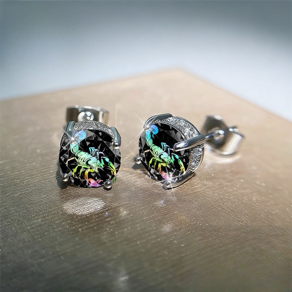 Colorful Scorpion Crystal Stud Earrings
