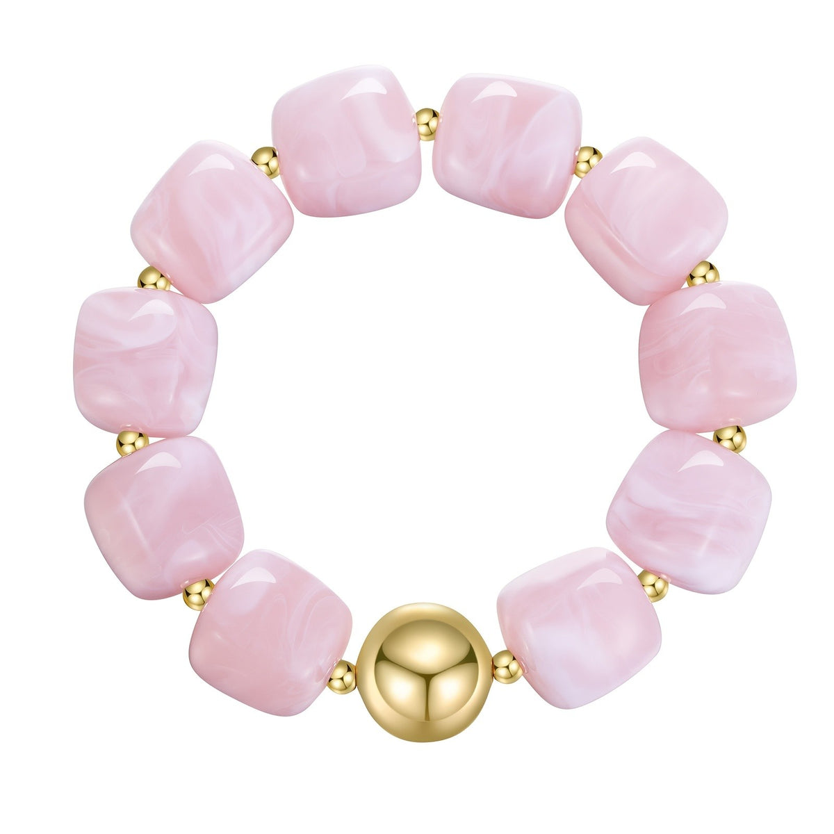 Marbled Square Bead Bracelet