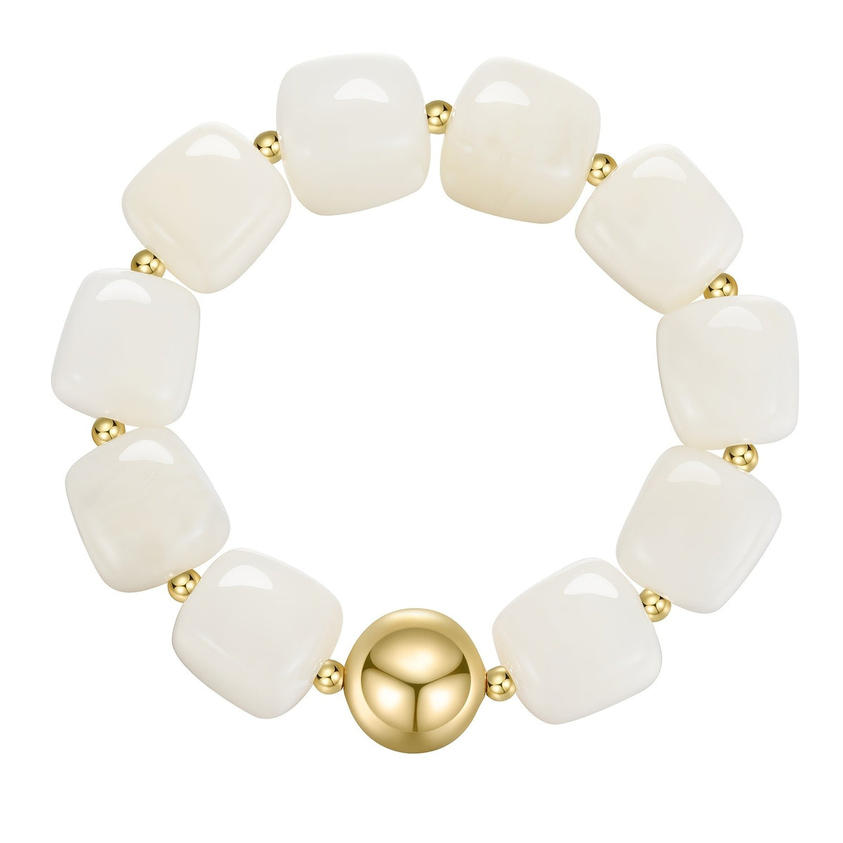 Marbled Square Bead Bracelet