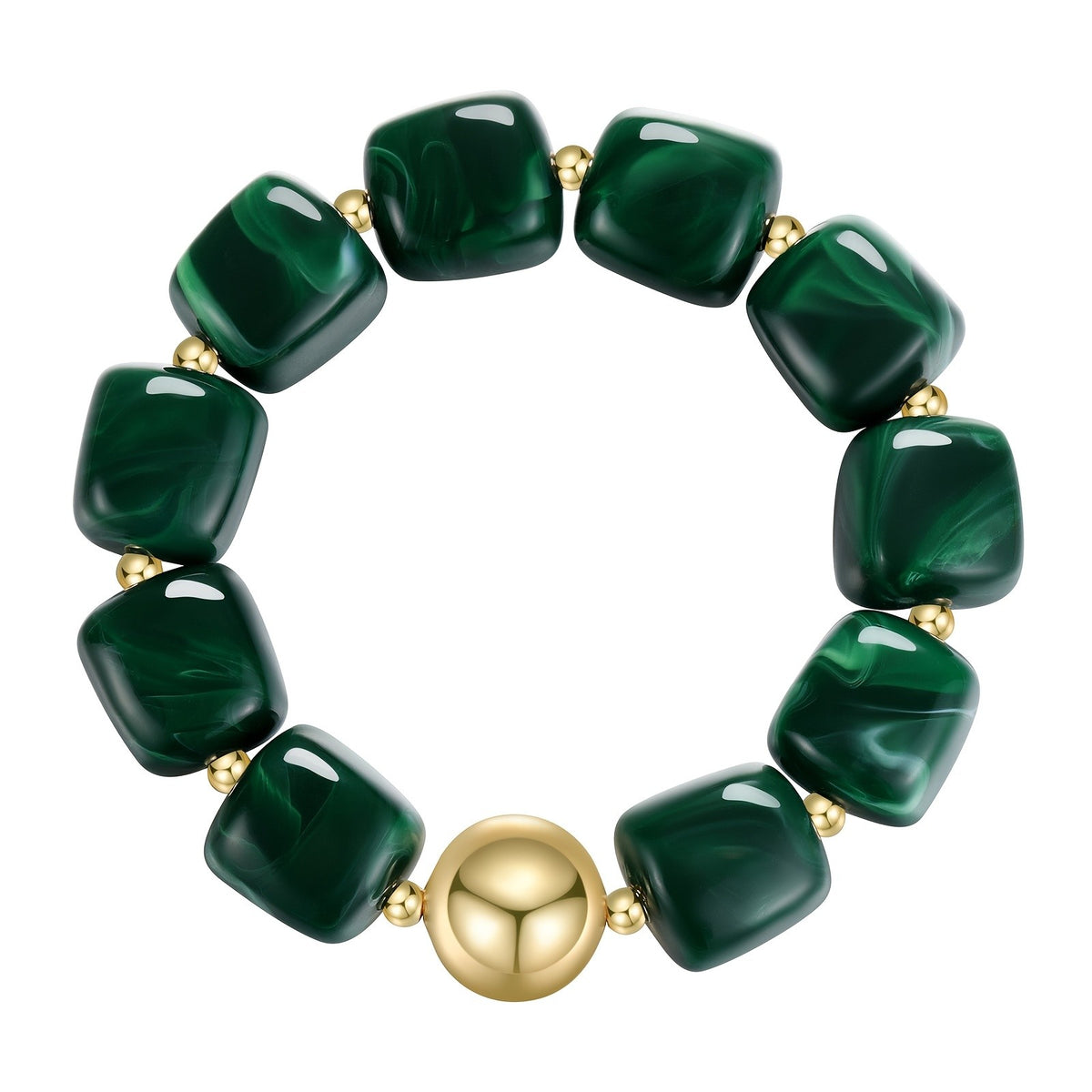 Marbled Square Bead Bracelet