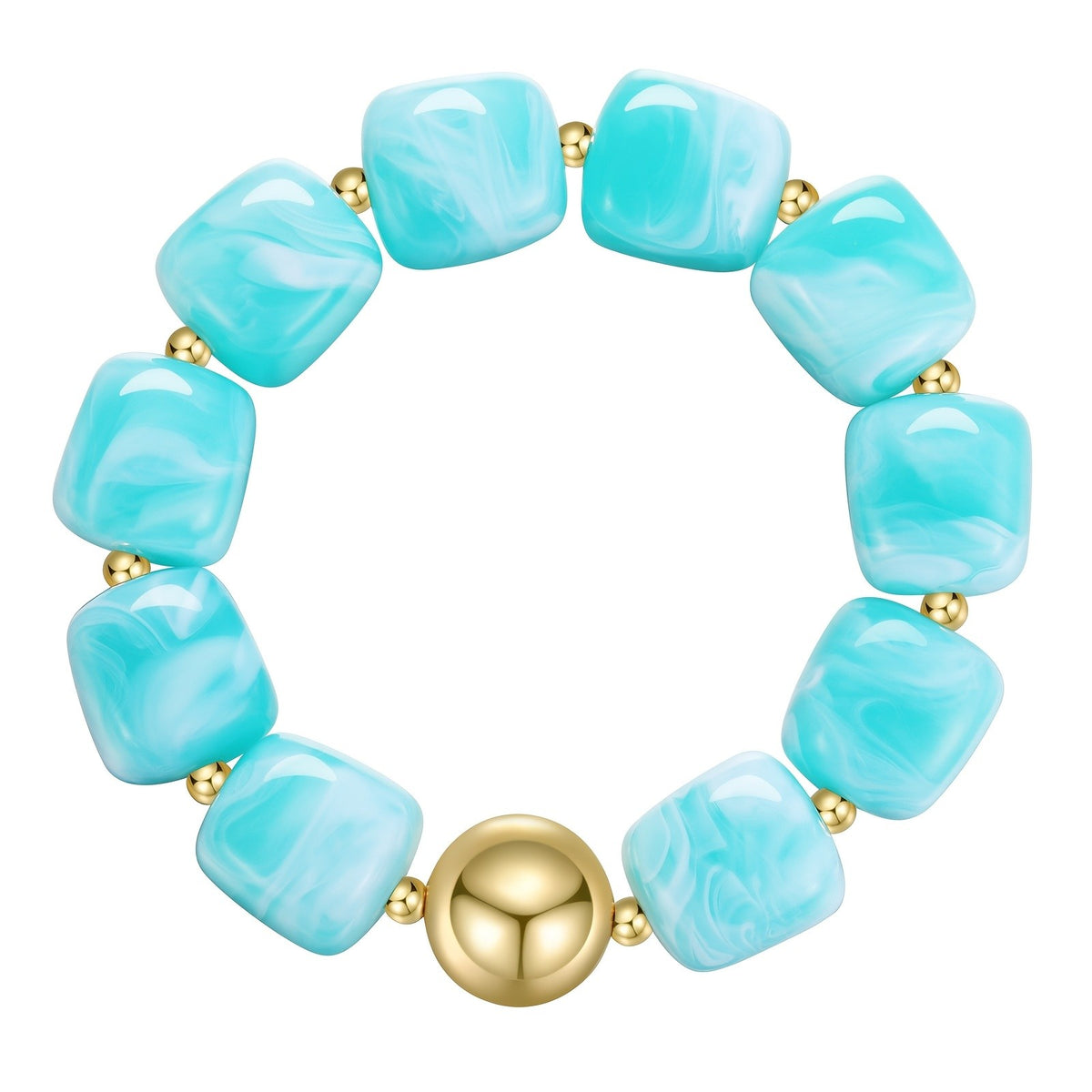 Marbled Square Bead Bracelet