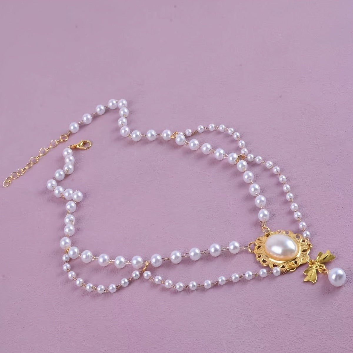 Pearl Cameo Teardrop Necklace