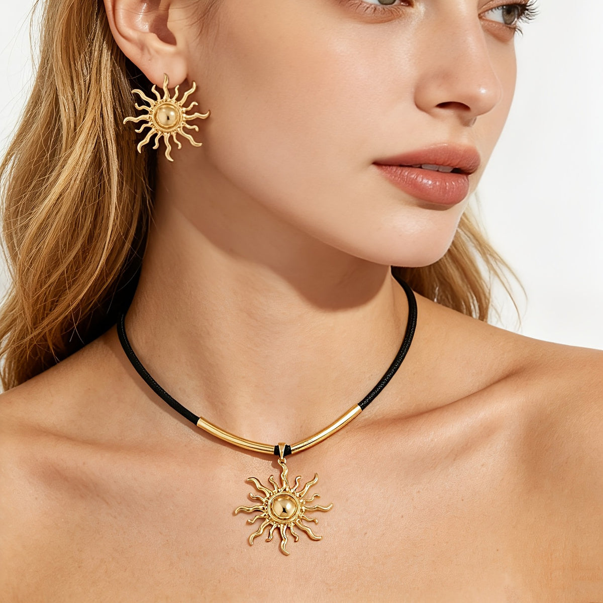 Sun Ray Necklace & Earring Set