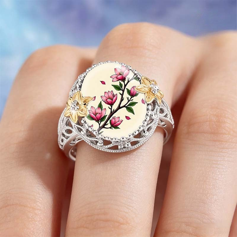 Magnolia Blossom Statement Ring