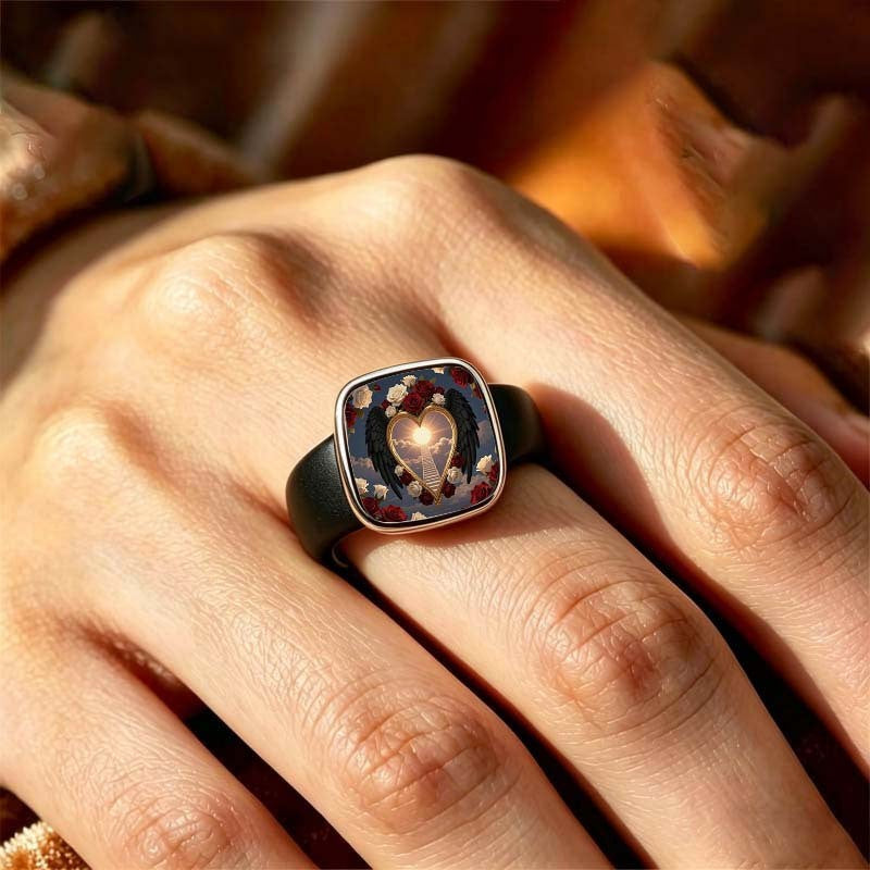 Winged Heart Square Ring