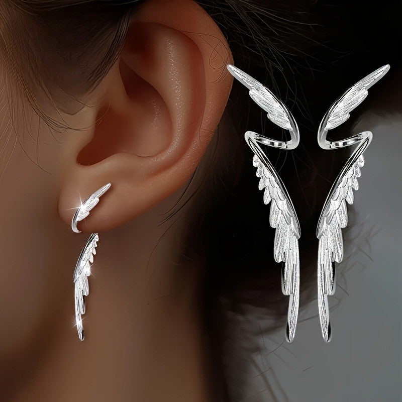 Curved Feather Wing Earrings