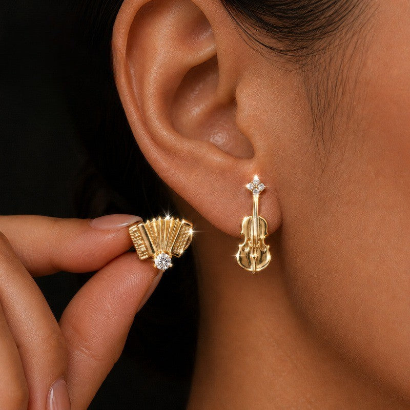 Accordion & Violin Stud Earrings