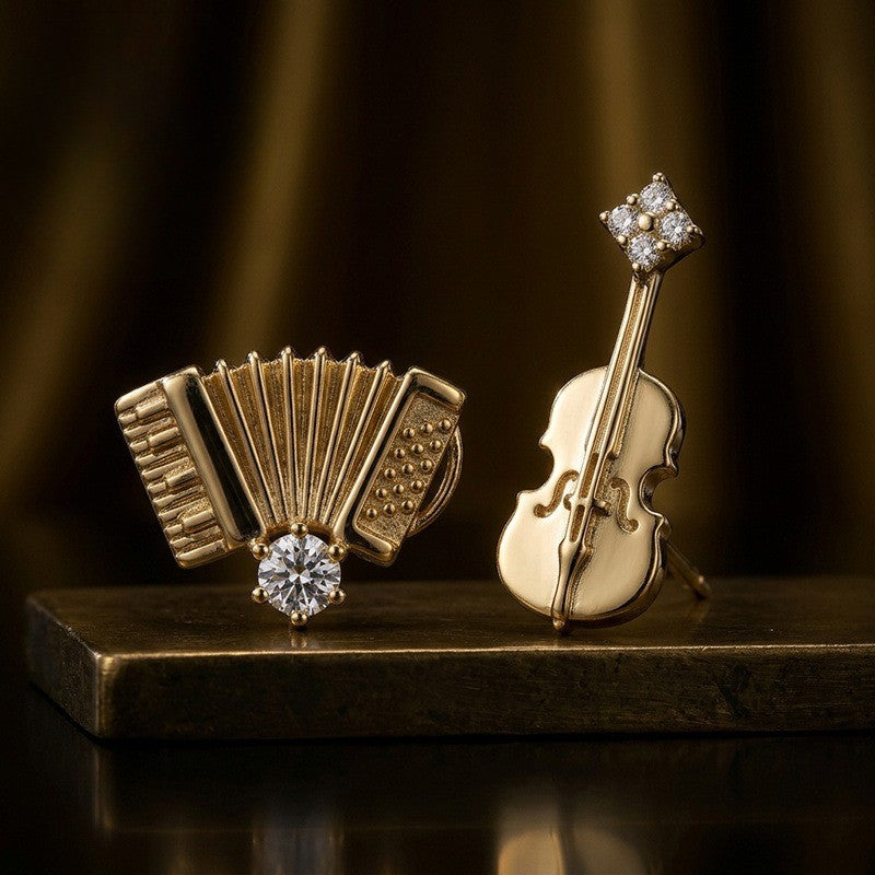 Accordion & Violin Stud Earrings
