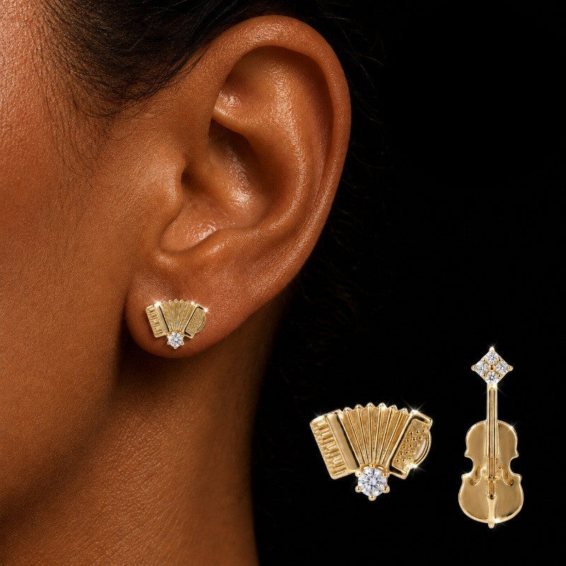 Accordion & Violin Stud Earrings