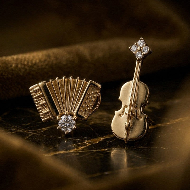 Accordion & Violin Stud Earrings