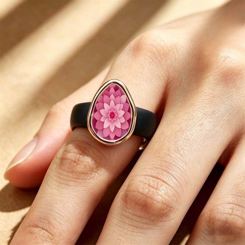 Pink Lotus Mandala Ring