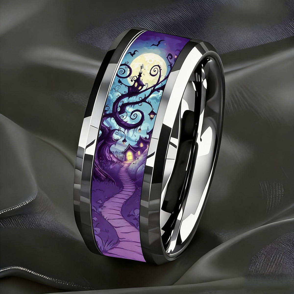Moonlit Spiral Tree Ring