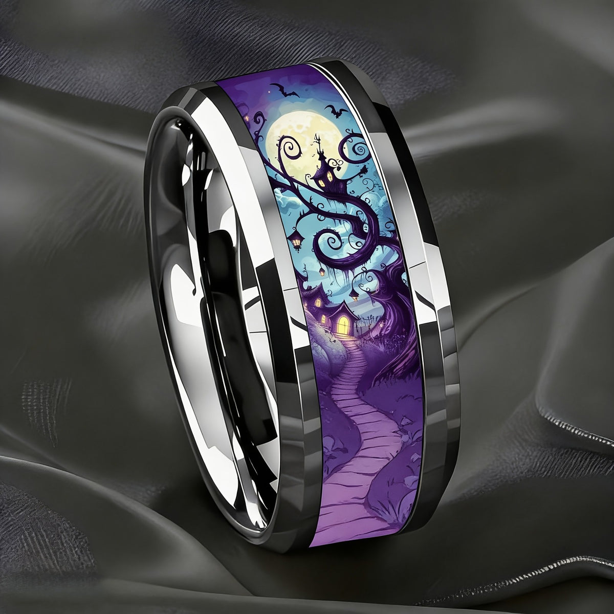 Moonlit Spiral Tree Ring