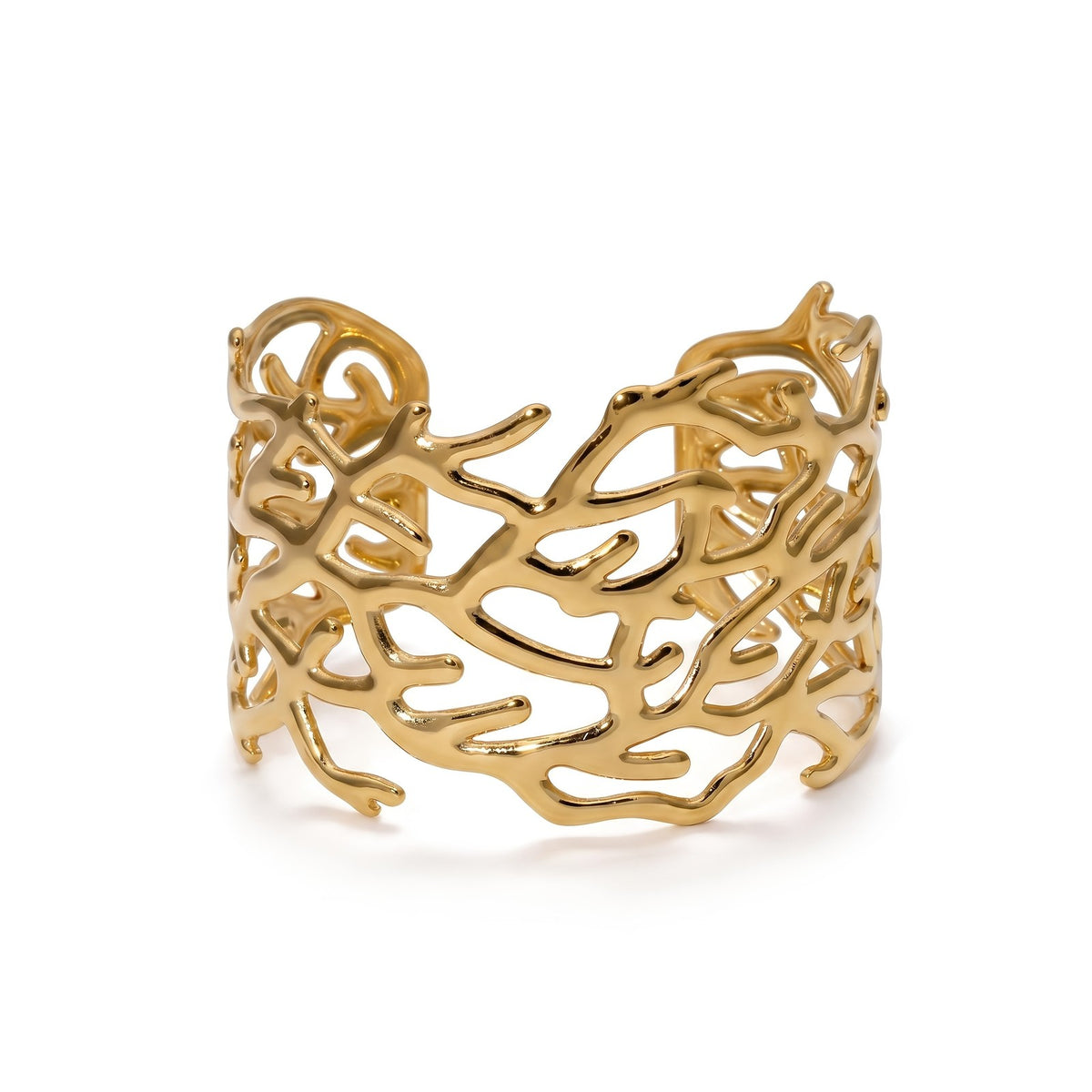 Coral Branch Open Cuff Bangle