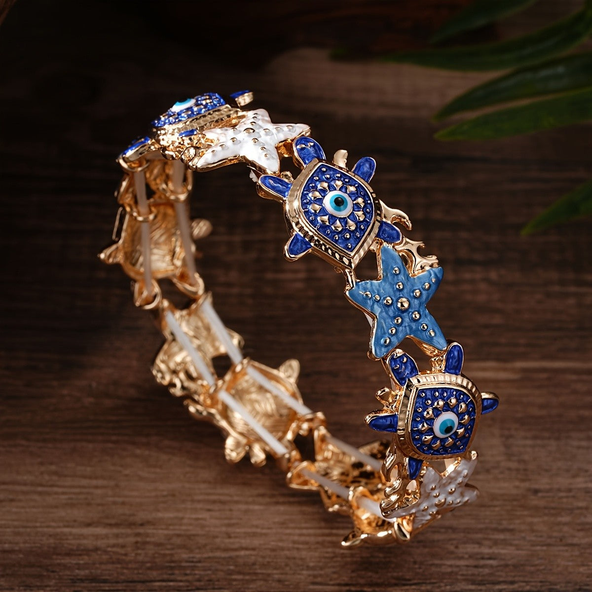 Evil Eye & Starfish Charm Bracelet
