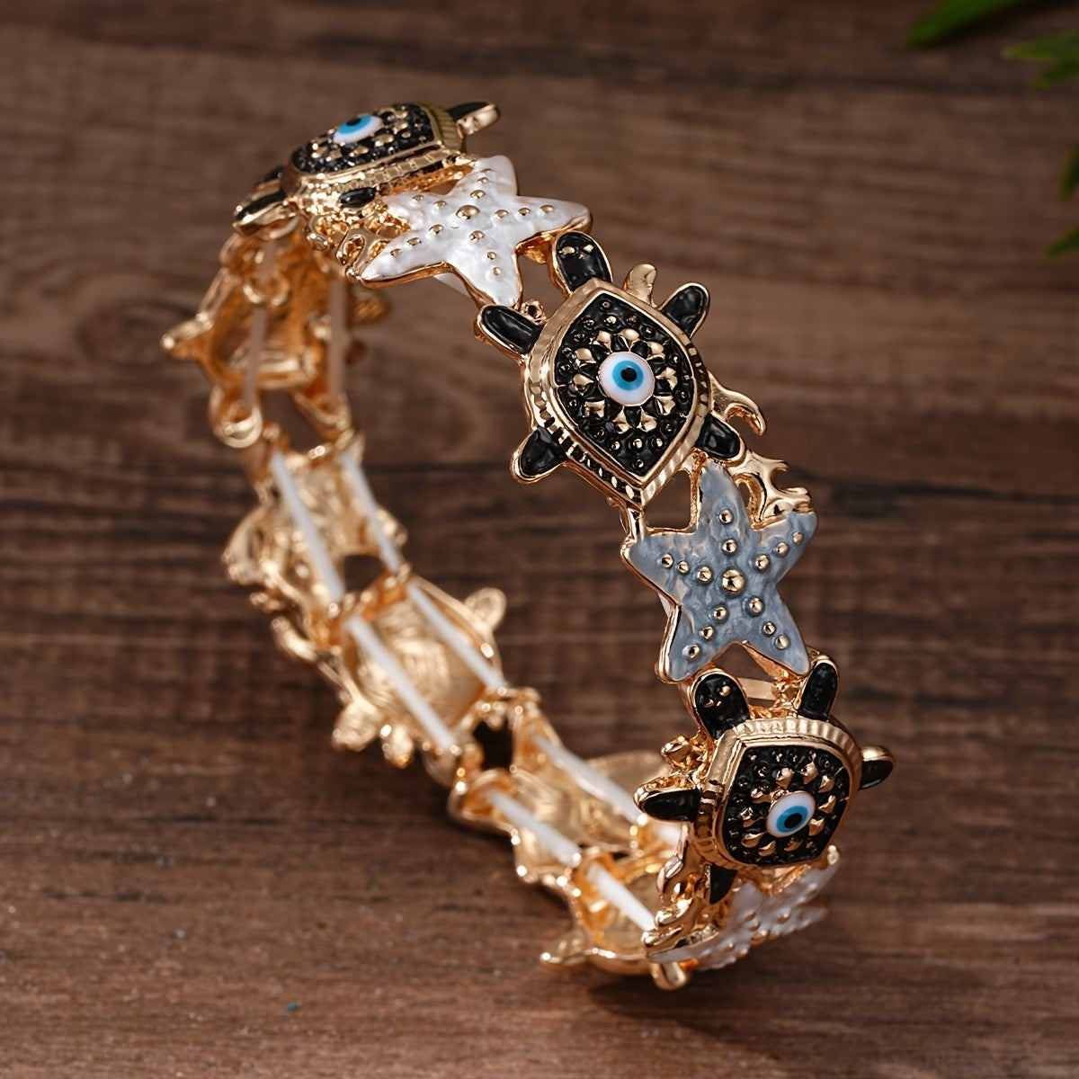 Evil Eye & Starfish Charm Bracelet