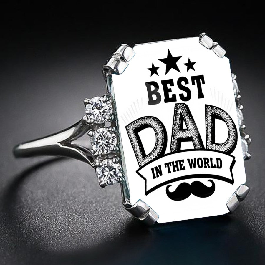 Best Dad Mustache Ring