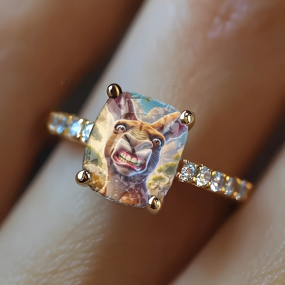 Square Kangaroo Statement Ring