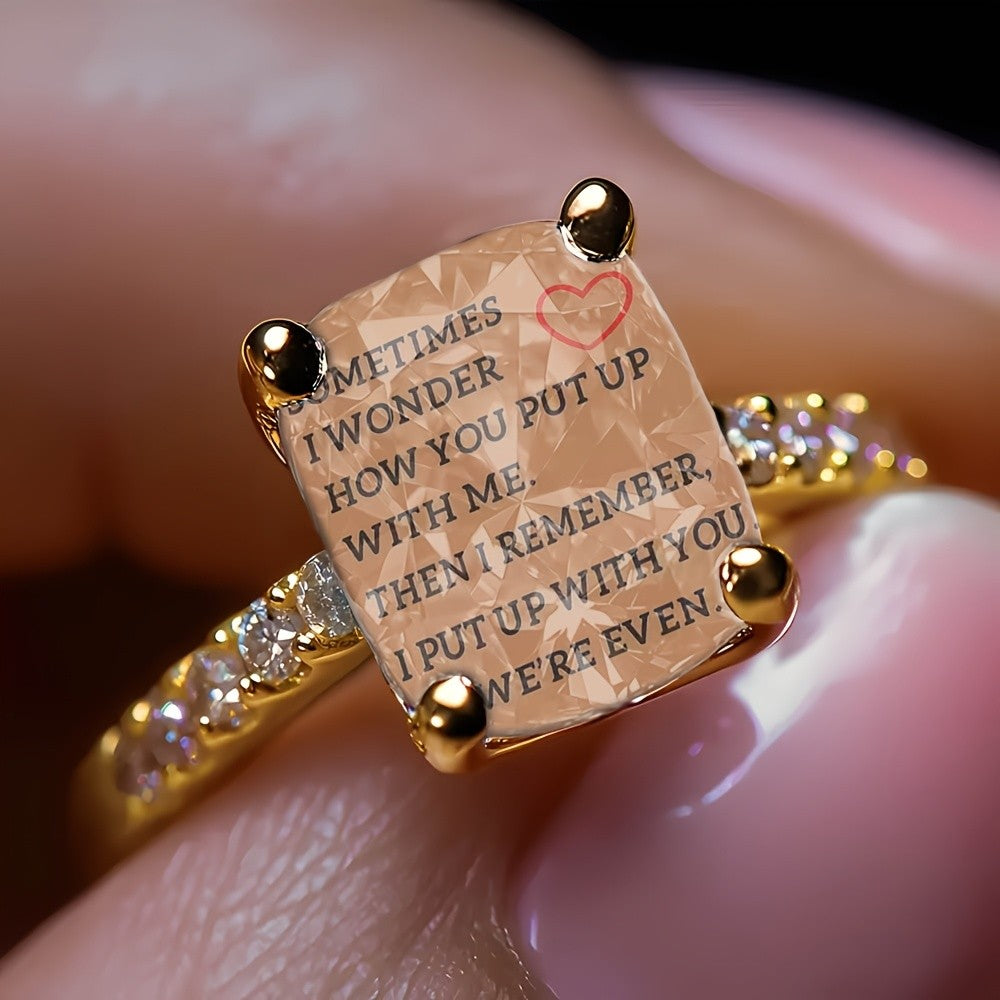 Engraved Heart Scroll Ring
