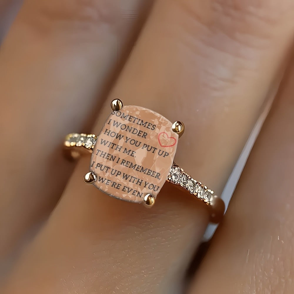 Engraved Heart Scroll Ring