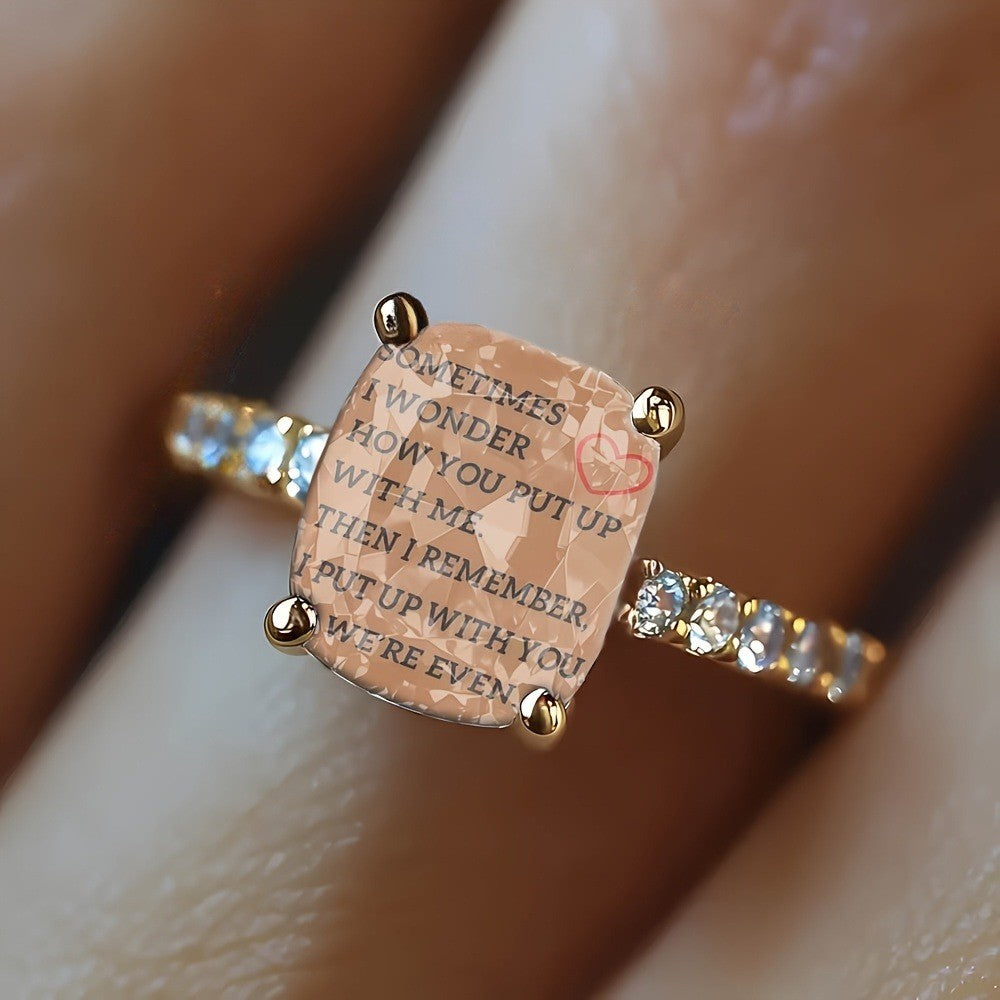 Engraved Heart Scroll Ring