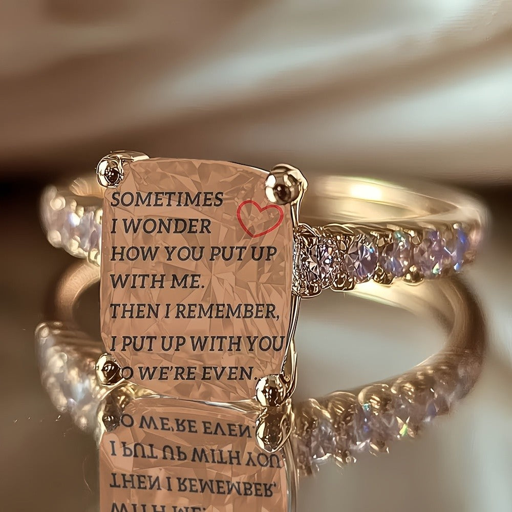 Engraved Heart Scroll Ring