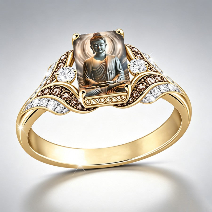 Buddha Square Statement Ring