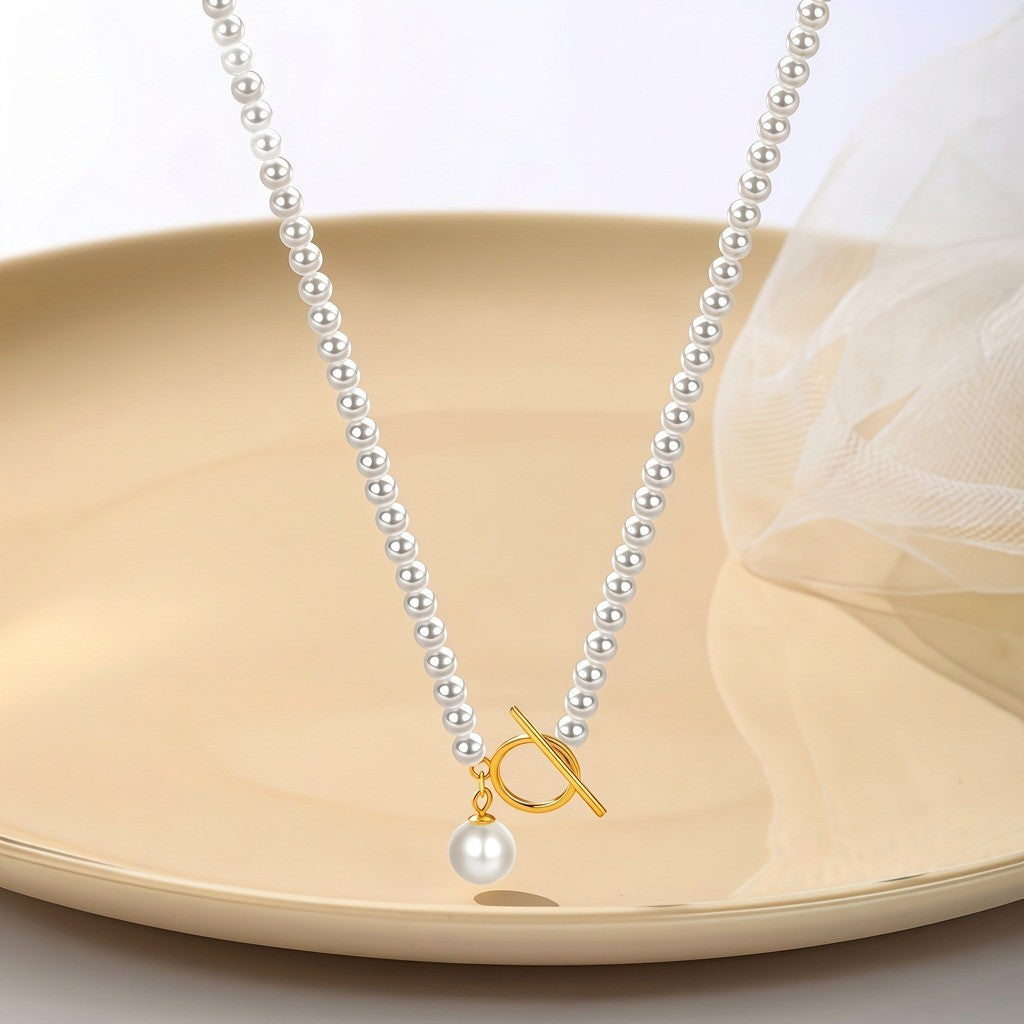Pearl Bead Toggle Necklace