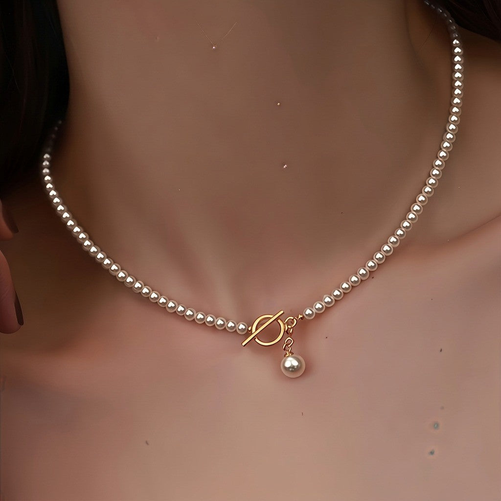 Pearl Bead Toggle Necklace