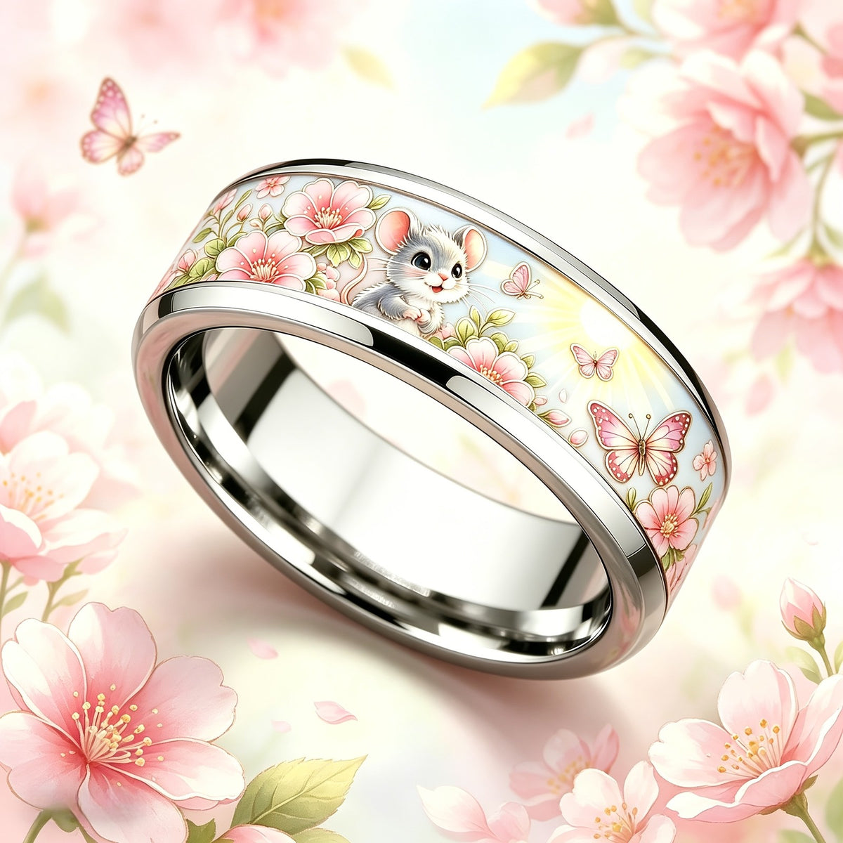 Cherry Blossom Mouse Ring