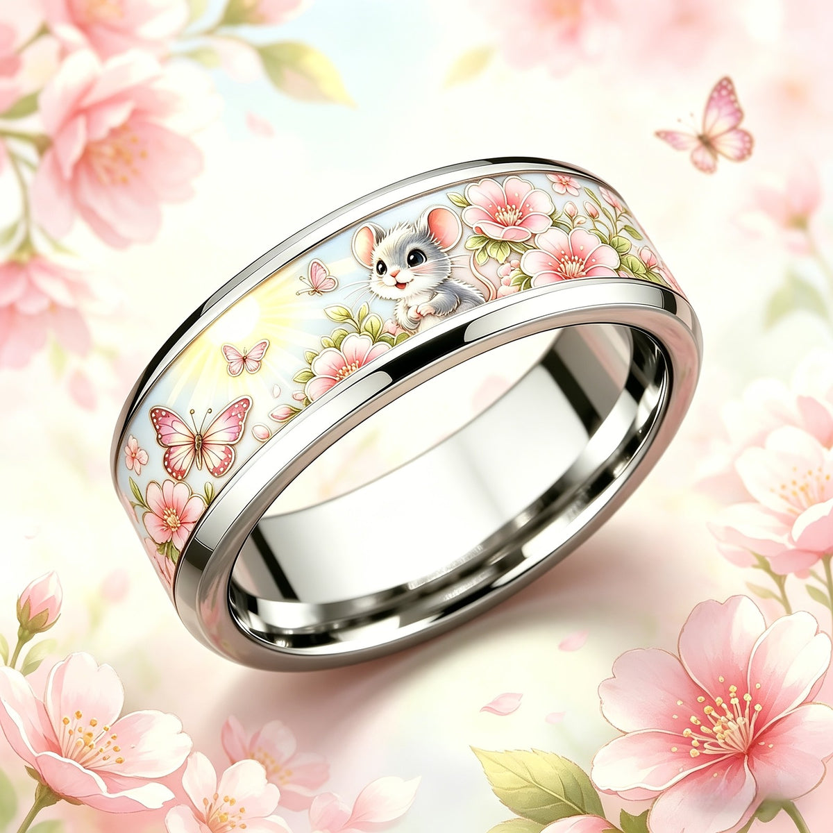 Cherry Blossom Mouse Ring