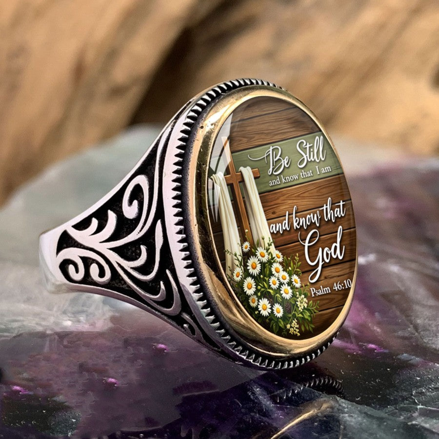 Be Still Glass Dome Ring