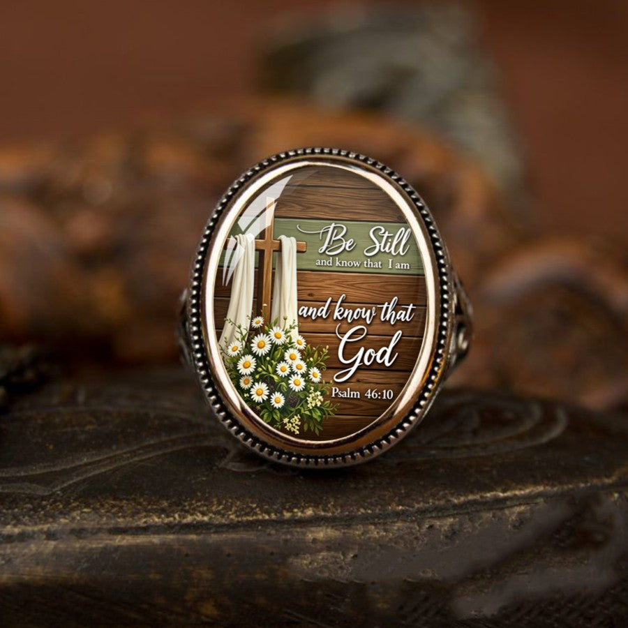Be Still Glass Dome Ring